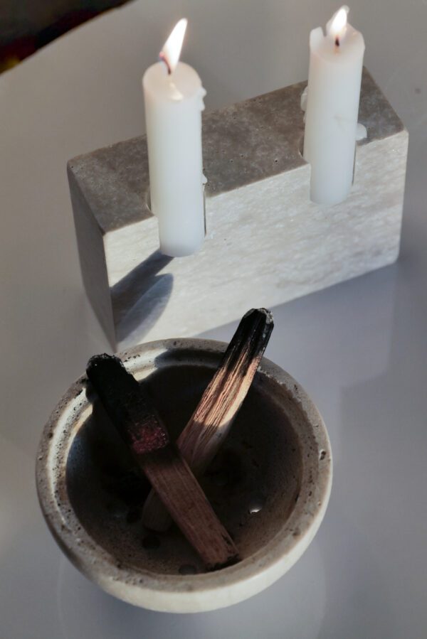 Travertine Candle Holder - Image 2